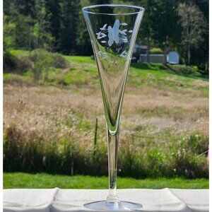 1 Princess House Heritage Crystal Fluted Champagne Glass 10" elegant etched glas